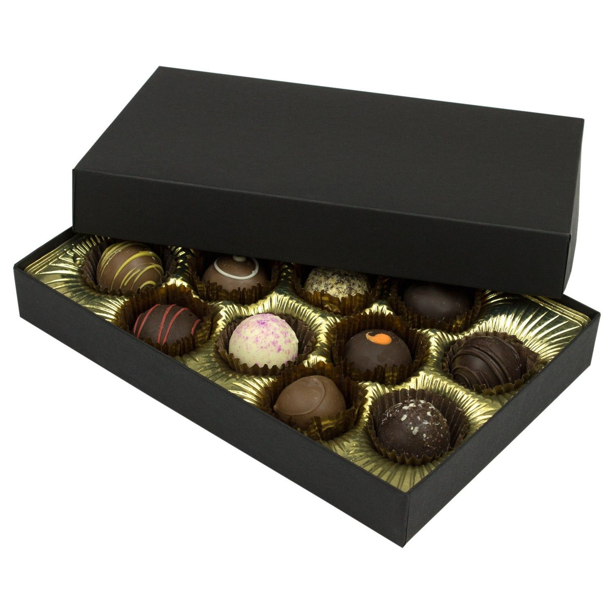 Black Onyx - Rigid Candy Box - Lid & Base - (1/2 lb) 8-1/8 x 5-1/4 x 1-1/8"