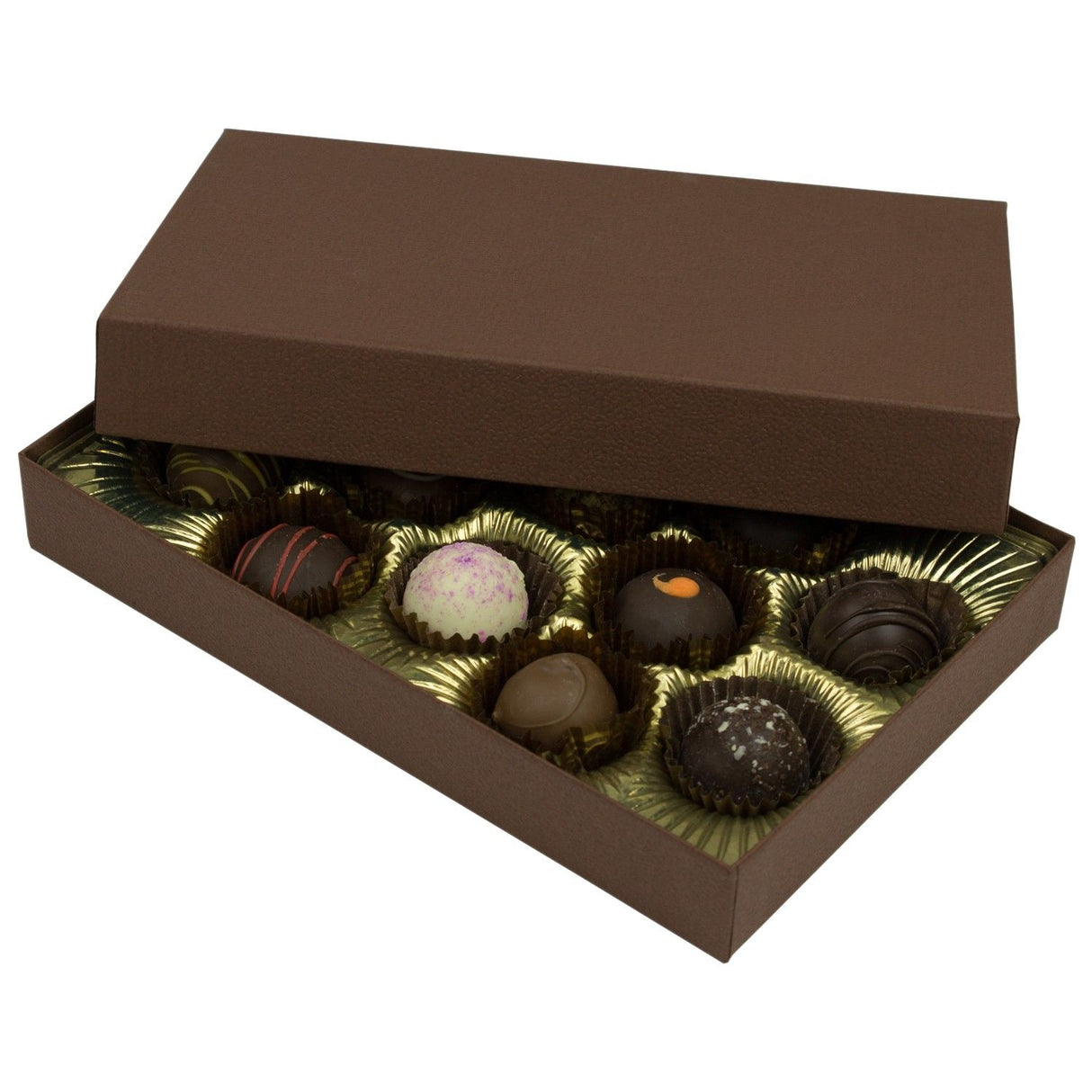 Cocoa - Rigid Candy Box - Lid & Base - (1/2 lb) 8-1/8 x 5-1/4 x 1-1/8"