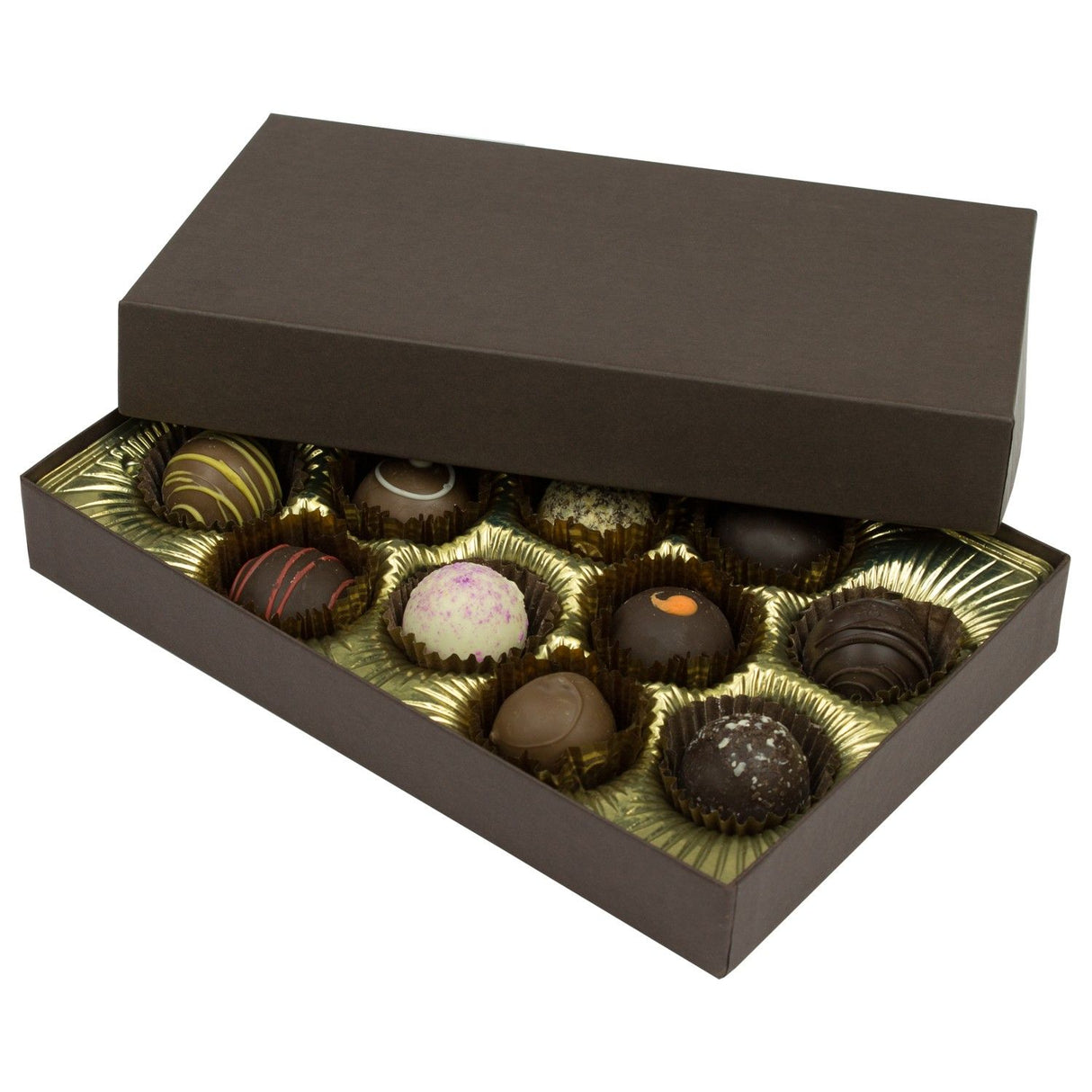 Dark Chocolate - Rigid Candy Box - Lid & Base - (1/2 lb) 8-1/8 x 5-1/4 x 1-1/8"