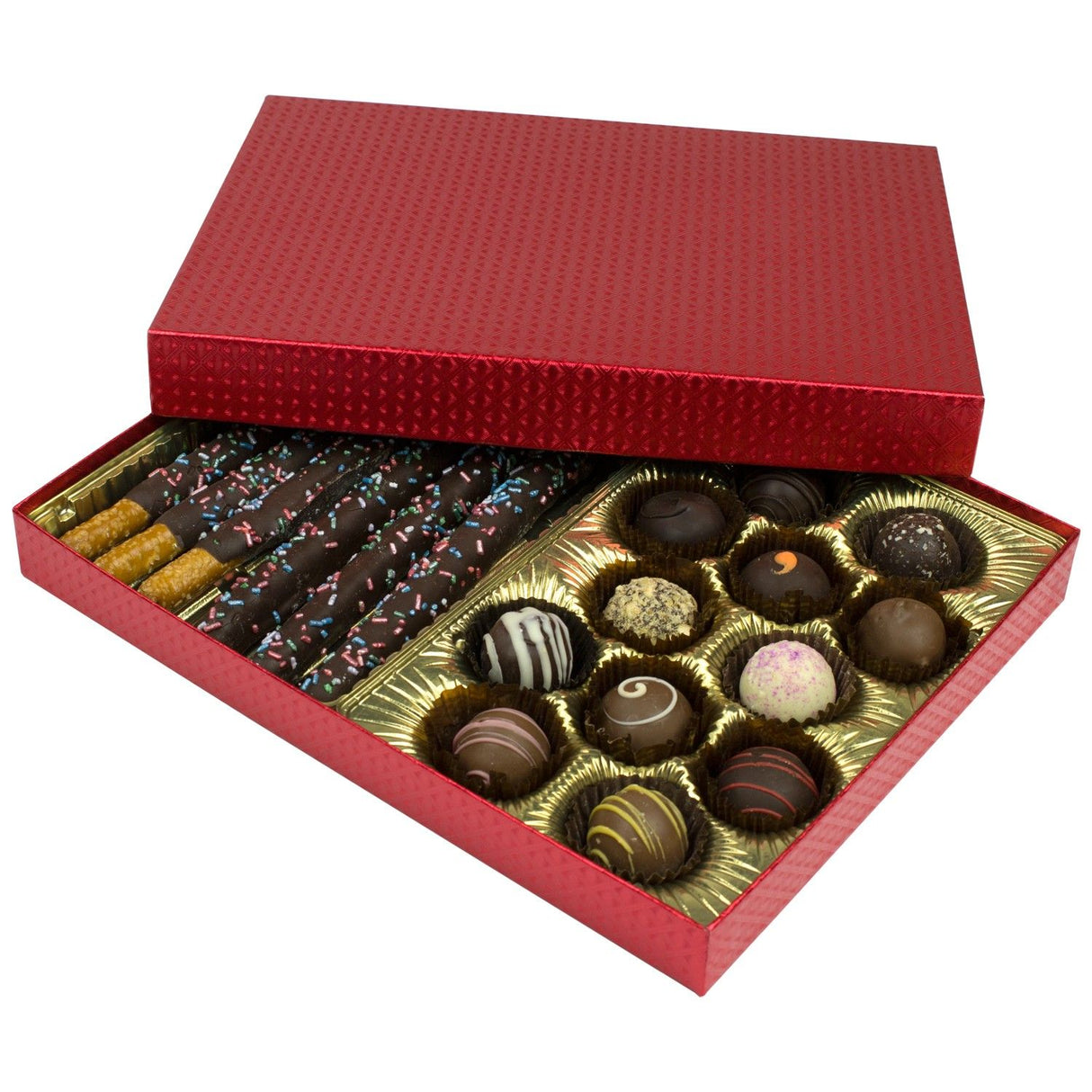 Red Diamond - Rigid Candy Box - Lid & Base - (1 lb) 10-1/2 x 8-1/8 x 1-1/8"