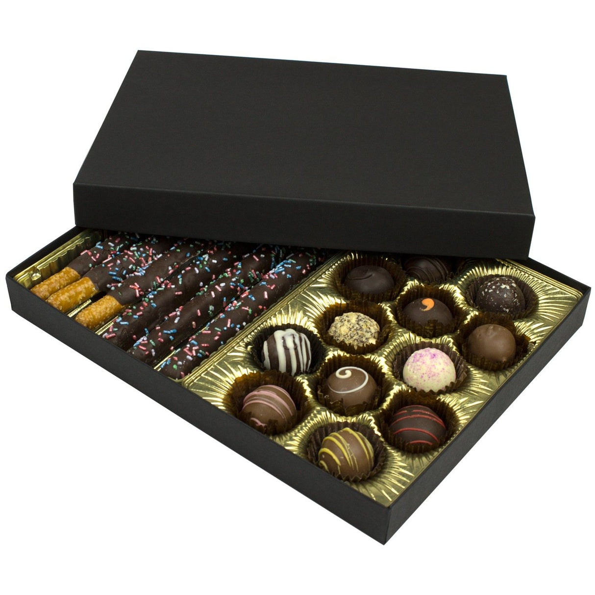 Black Onyx - Rigid Candy Box - Lid & Base - (1 lb) 10-1/2 x 8-1/8 x 1-1/8"