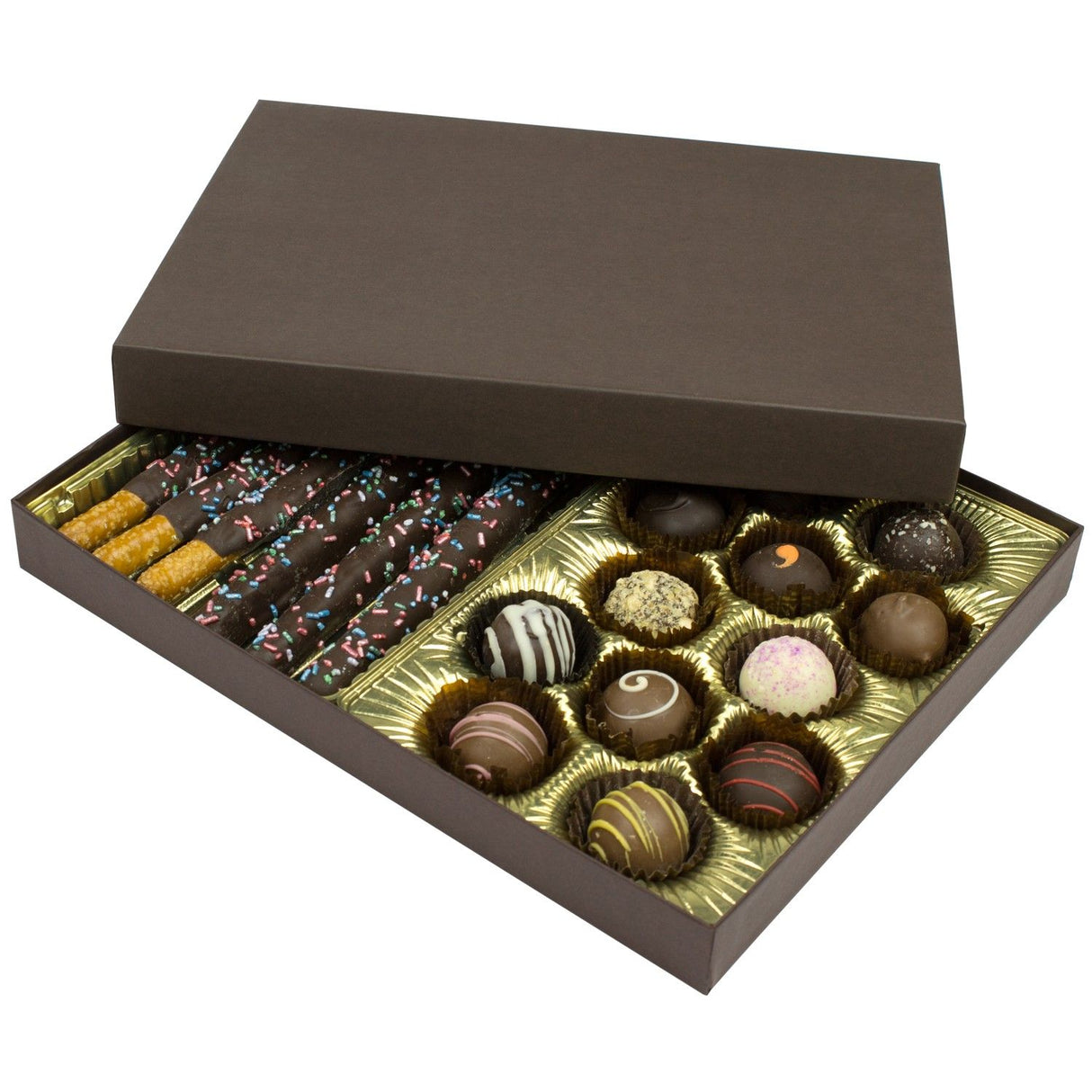 Dark Chocolate - Rigid Candy Box - Lid & Base - (1 lb) 10-1/2 x 8-1/8 x 1-1/8"