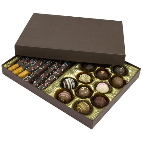 Dark Chocolate - Rigid Candy Box - Lid & Base - (1 lb) 10-1/2 x 8-1/8 x 1-1/8"