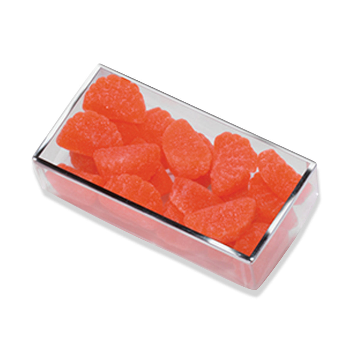 Clear - Silver Rimmed Rectangle Candy Box - (Large) 6 x 3 x 1-3/8"