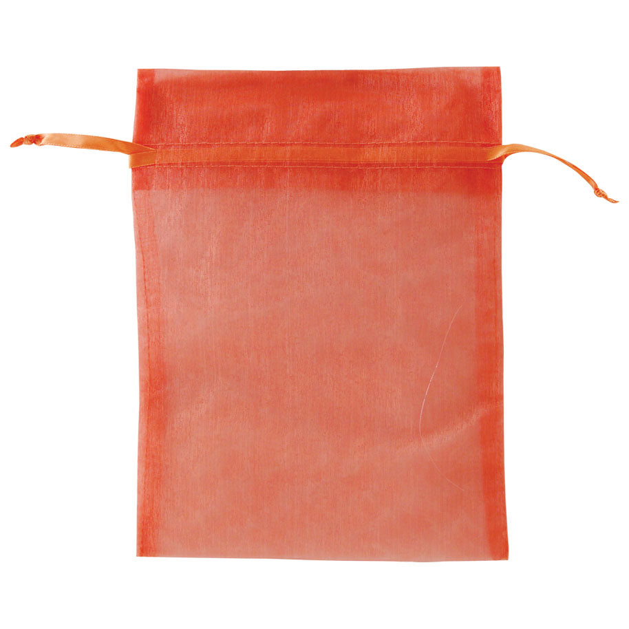 Orange - Flat Organza Bag - 5 x 7"