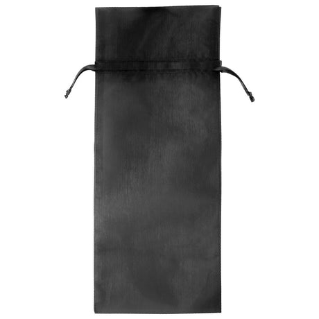 Black - Flat Organza Wine Bag - 6 x 14"