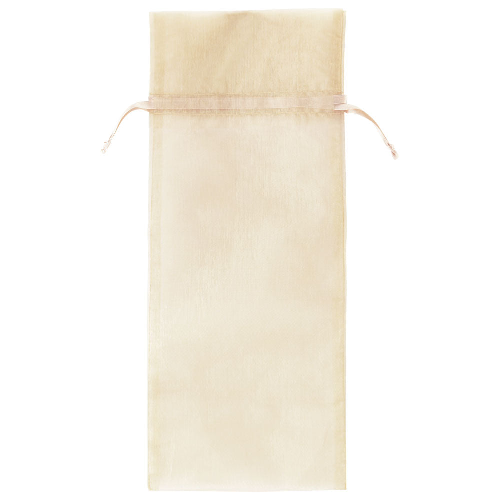 Ivory - Flat Organza Wine Bag - 6-1/2 x 15"