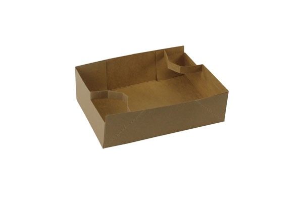 Natural Kraft - Snack Tray - Strap Tray - 9-3/8 x 6-5/8 x 2-5/8"