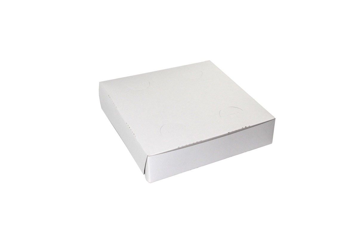 White - 1 Pc. Lock Corner Pizza Box - 9 x 9 x 2"
