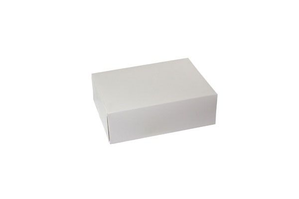 White Exterior / SBS (Gray) Interior - Donut Box - 9-5/8 x 6-3/4 x 3" (6 Corner - Glued)