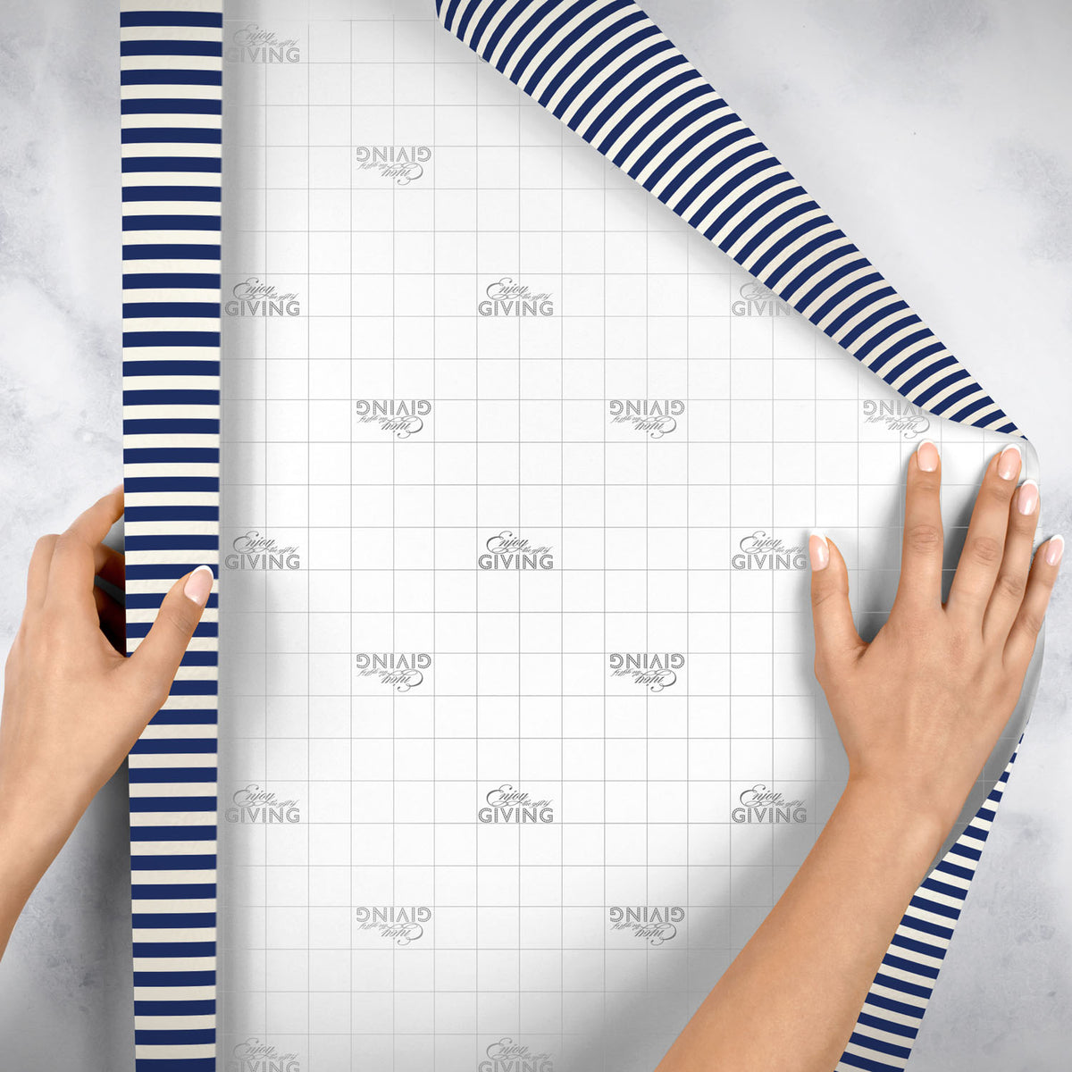 Navy Pearl Stripe Gift Wrap - B206.1e.jpg