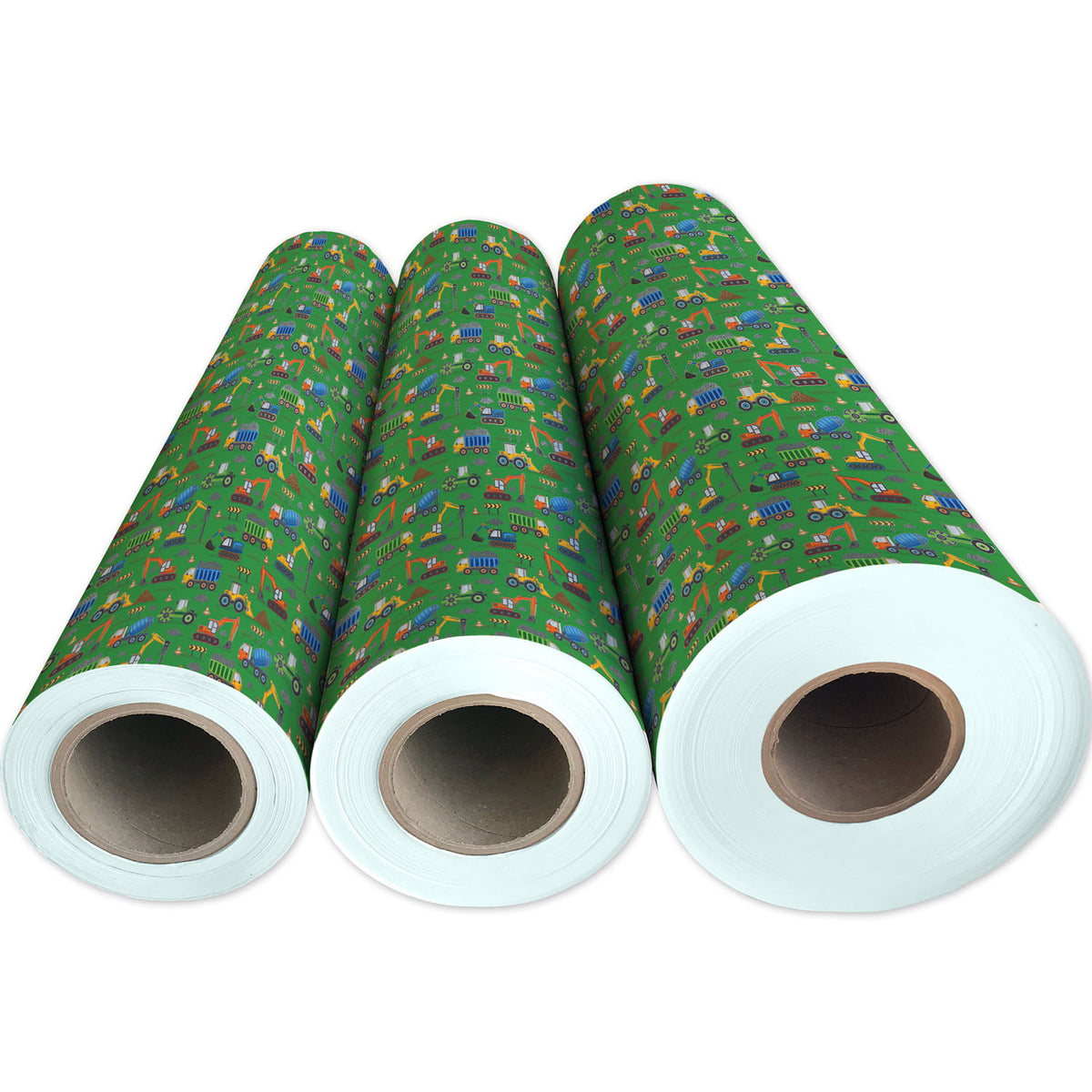 Construction Trucks Green Gift Wrap - B239.1g.jpg