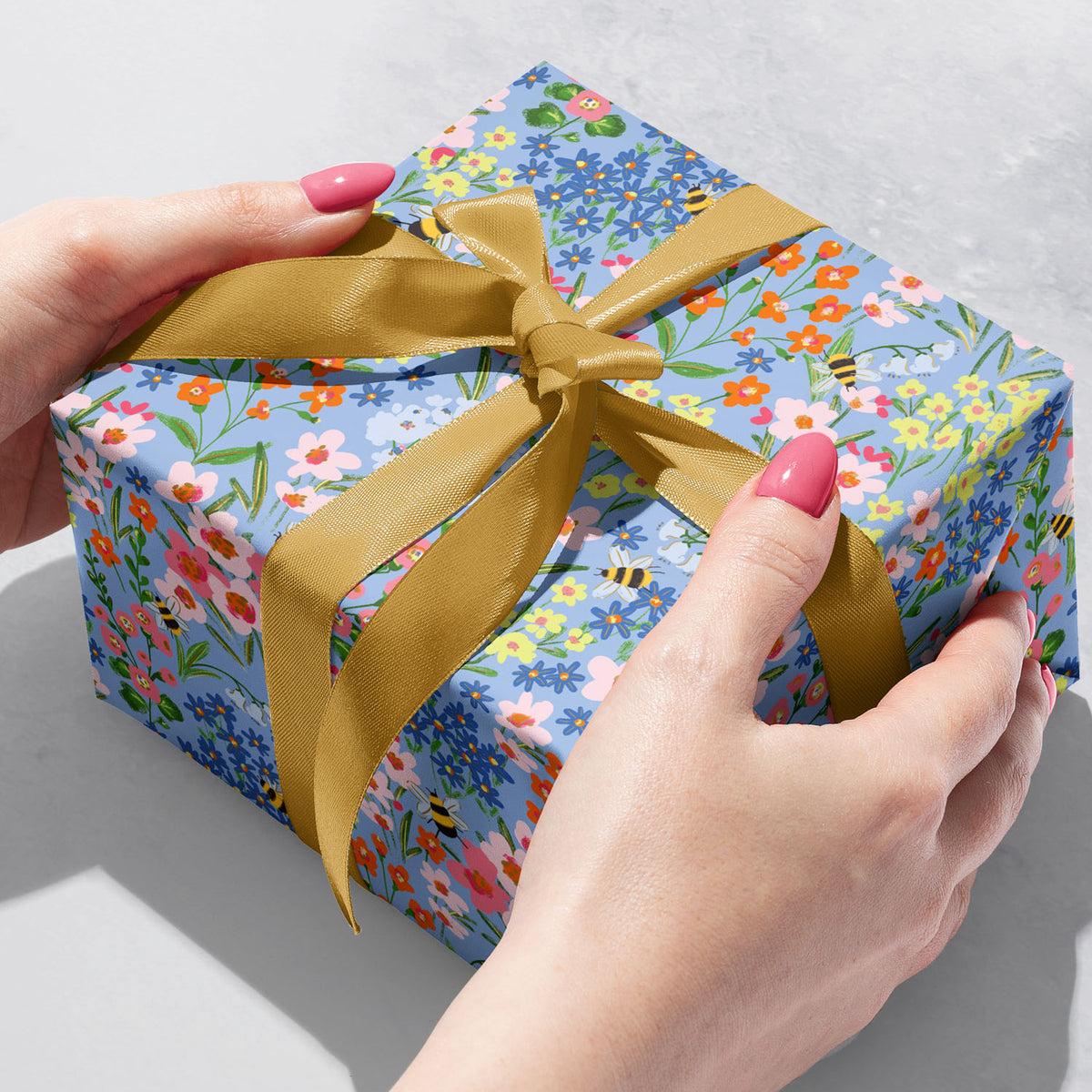 Garden Bees Gift Wrap - B248.1b.jpg