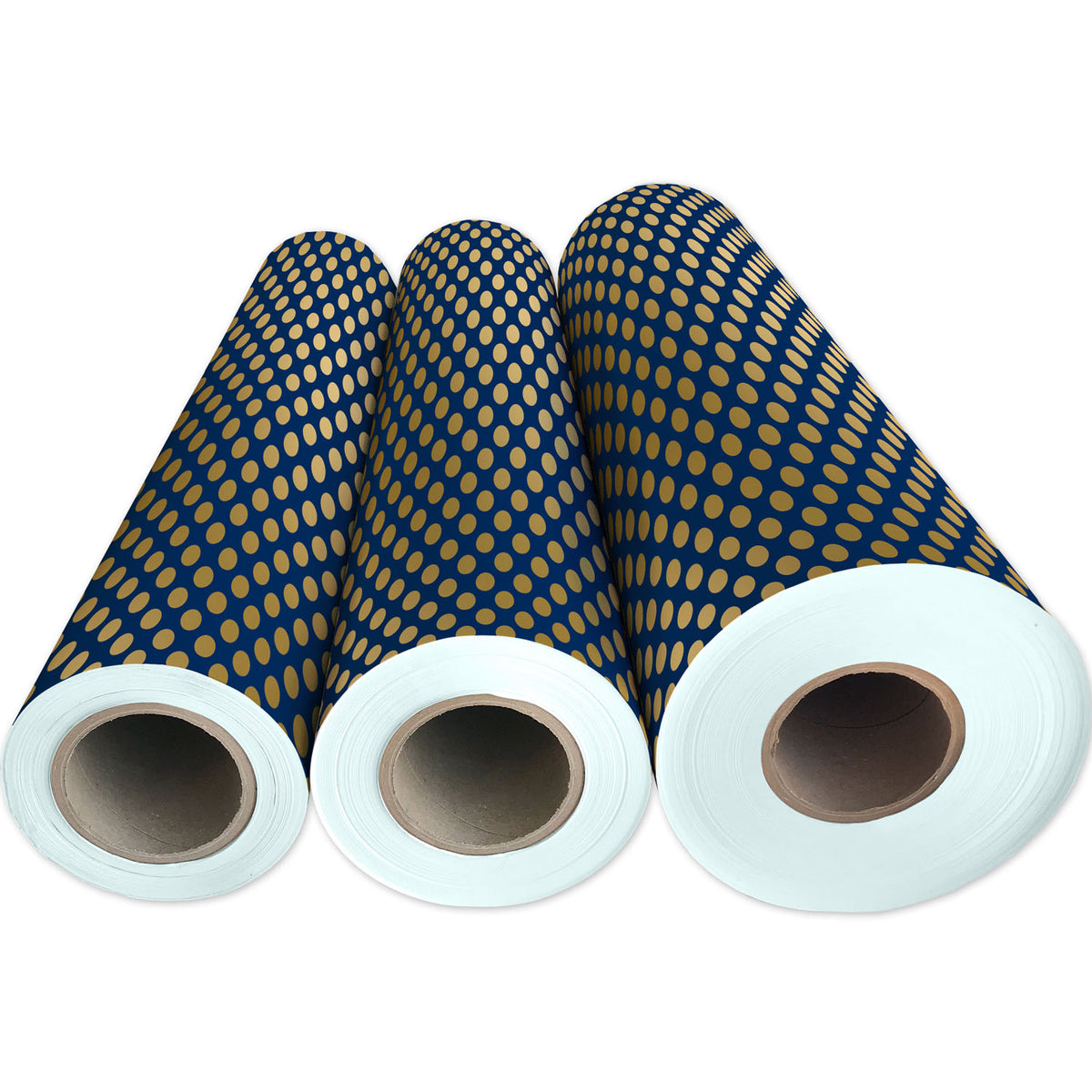 Navy Gold Dot & Stripe Gift Wrap - B2615D.1g.jpg