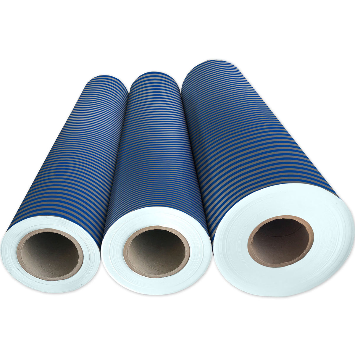 Blue Silver Stripe Gift Wrap - B513.1g.jpg