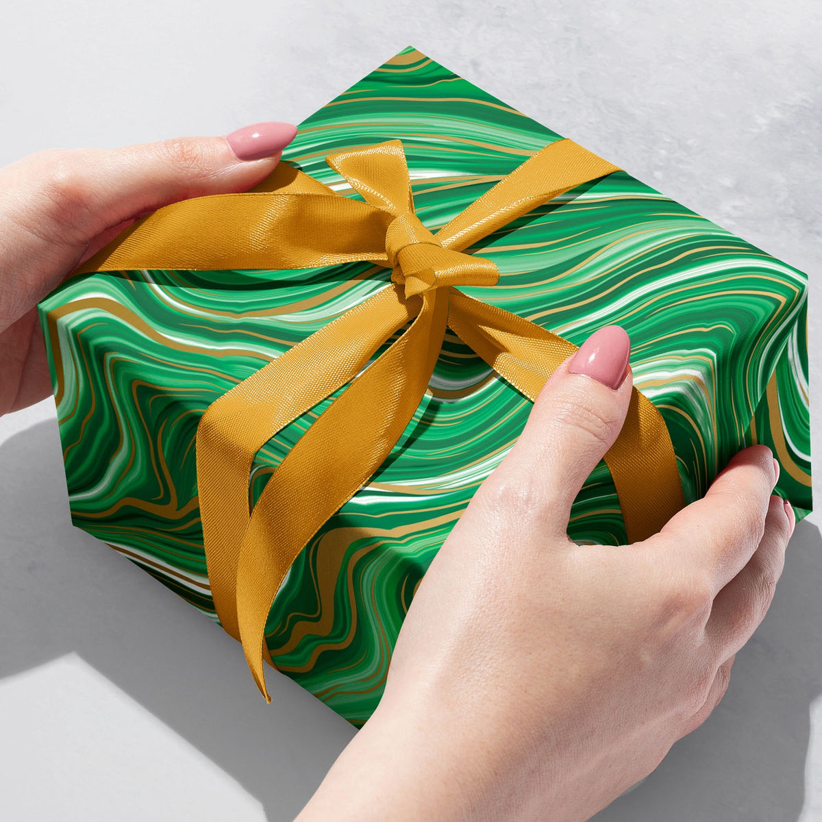 Marbleized Green Gift Wrap - B821.1b.jpg