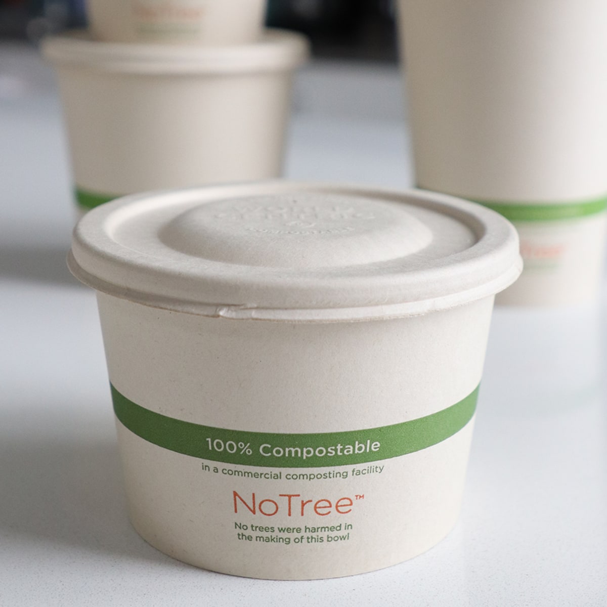 World Centric Fiber Lid for 12-32 oz Paper Bowls, Compostable, No Added PFAS (QTY 1000), SKU BOL-FB-12-LF