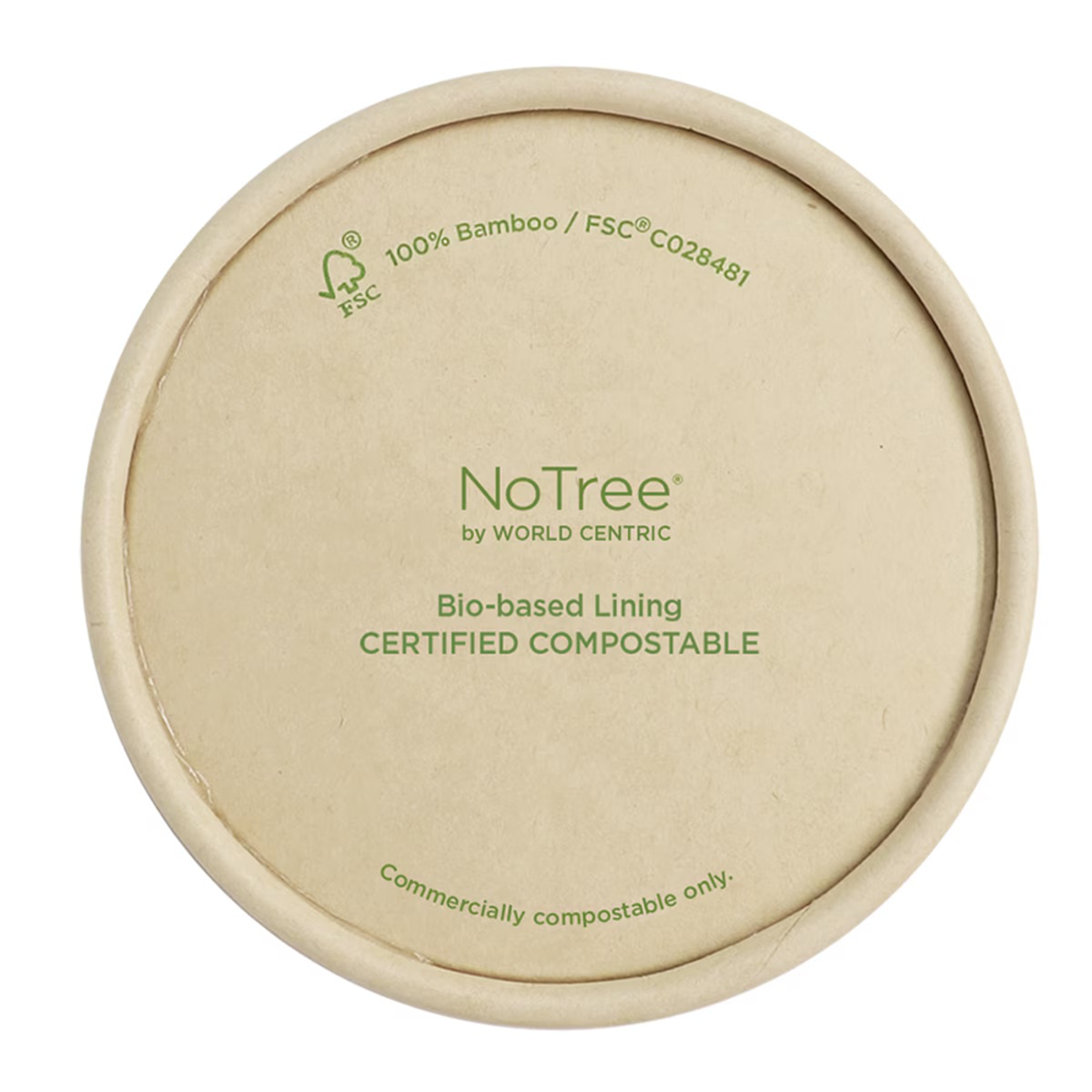 World Centric NoTree Compostable Paper Lids for 12-32oz Bowls (QTY 500), SKU BOL-PA-12-K