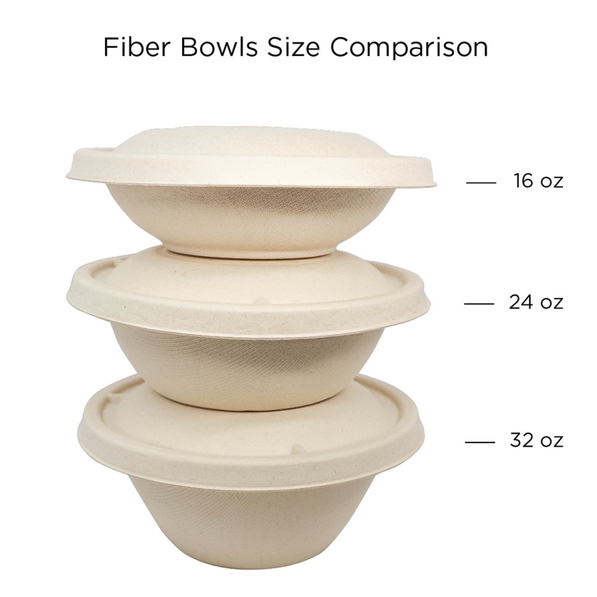 World Centric Fiber Lid for 36-64 oz Bowls Compostable Plant Fiber Takeout Lid (QTY 300), SKU BOL-SC-36-LF