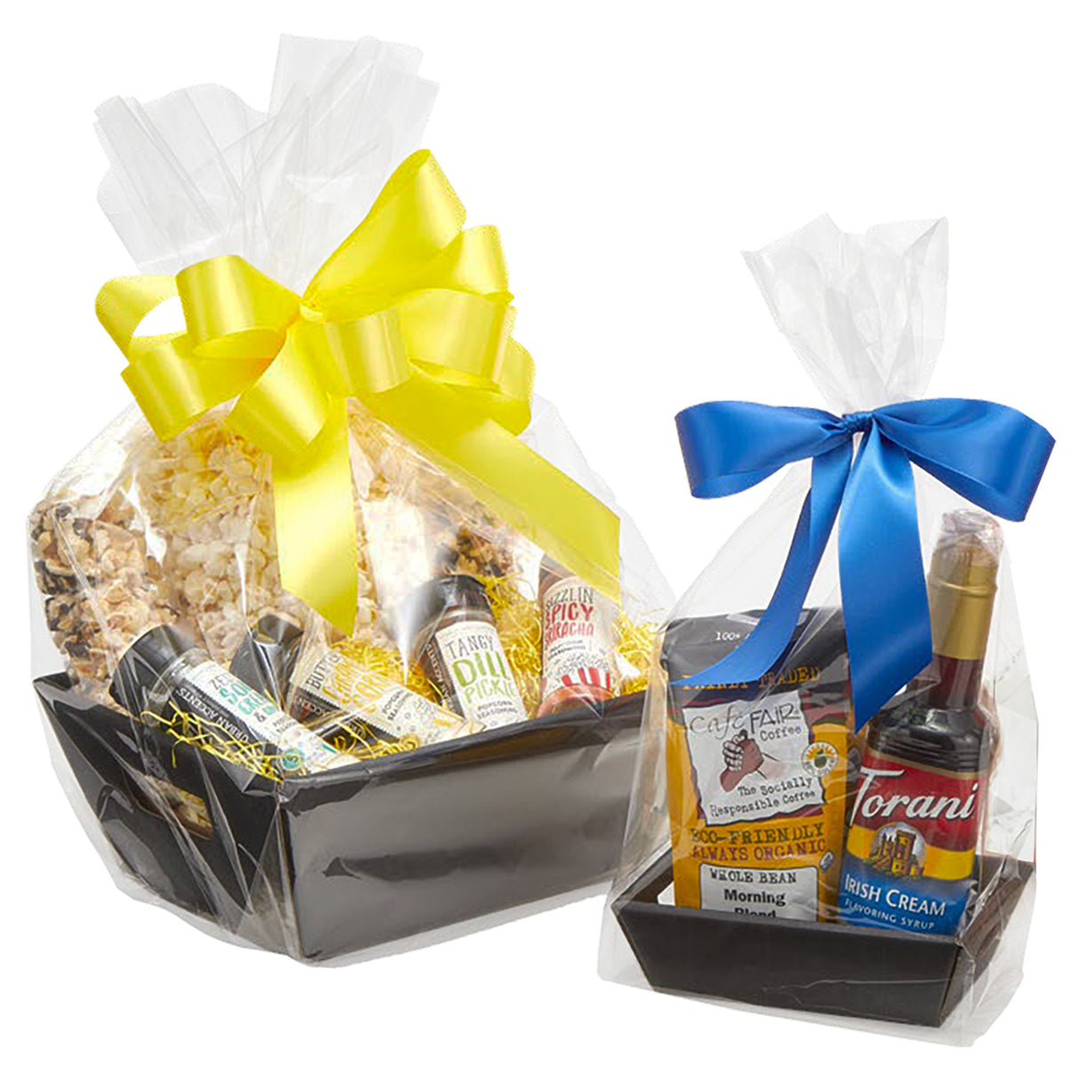 Flat Bottom Clear Gift Basket Bags
