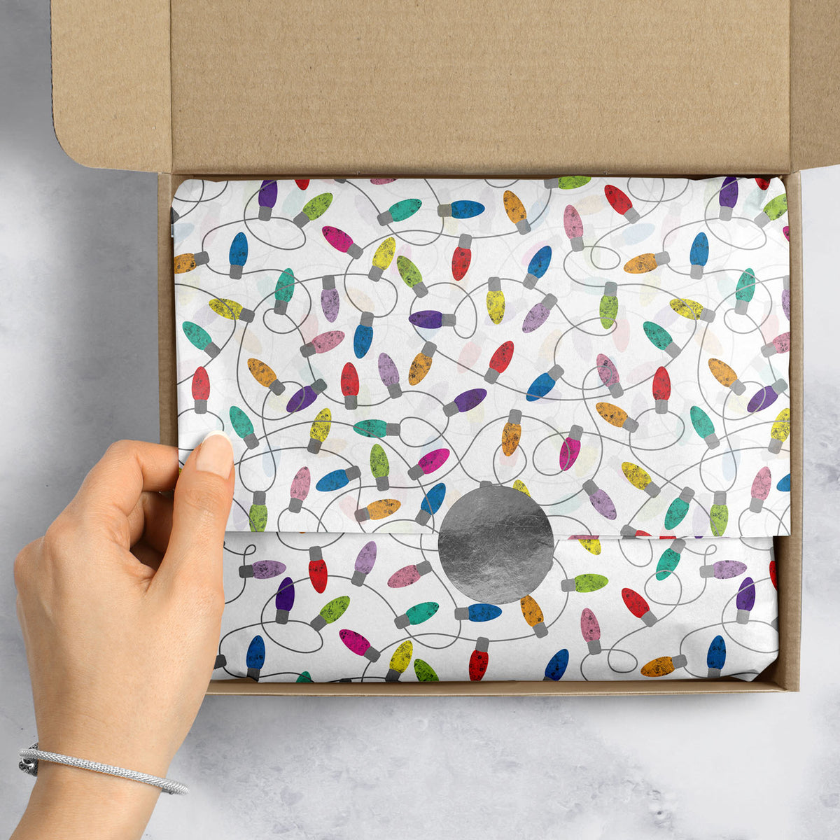 Christmas Lights White Gift Tissue — additional view e