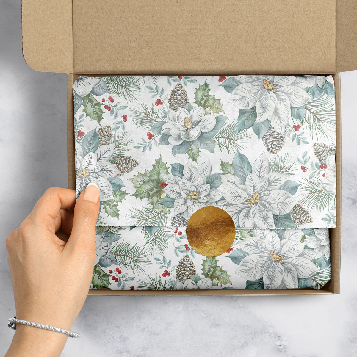 Snowdrift Floral - Gift Tissue — additional view e