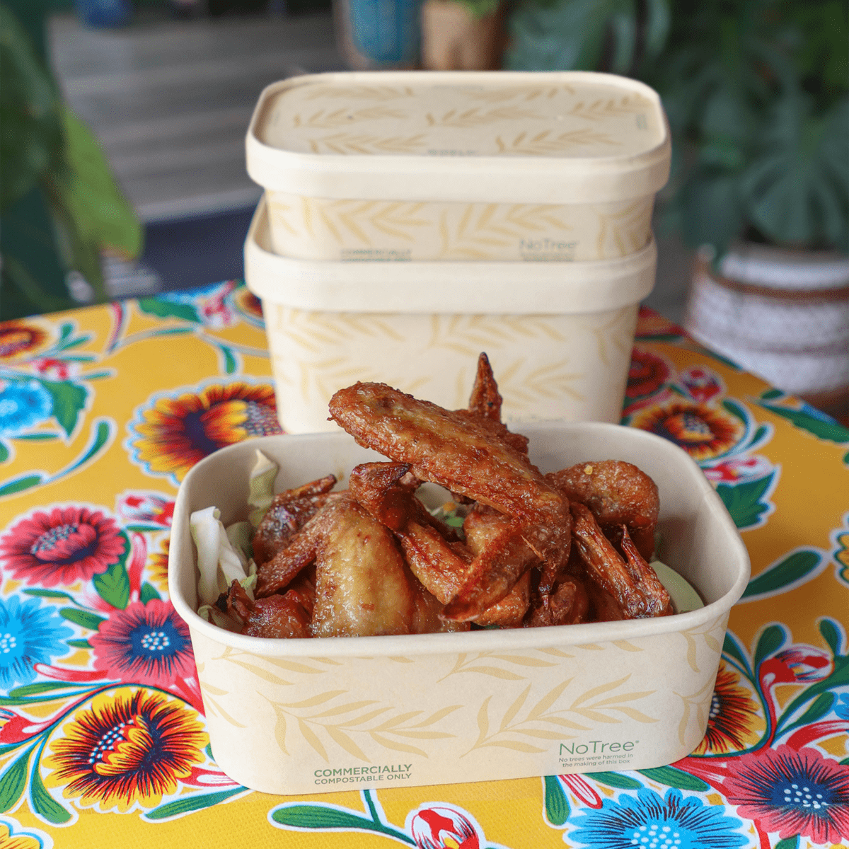 World Centric 16 oz NoTree Rectangular Paper Food Container, Compostable (QTY 300), SKU CT-NT-16