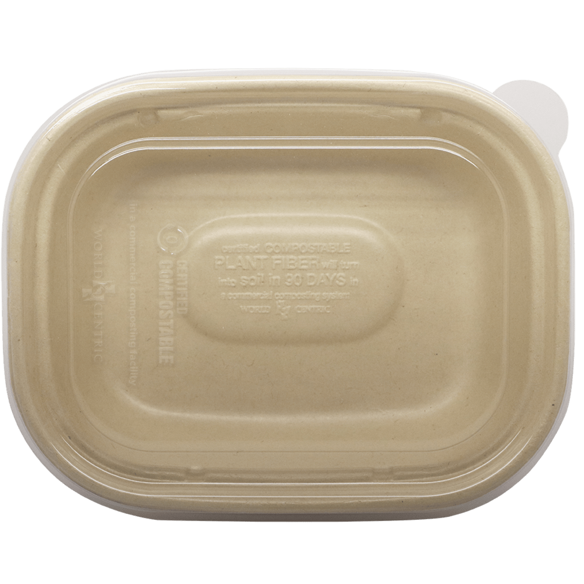 World Centric LID PLA - 20-44 oz Fiber Boxes, Flat, Clear (QTY:400)