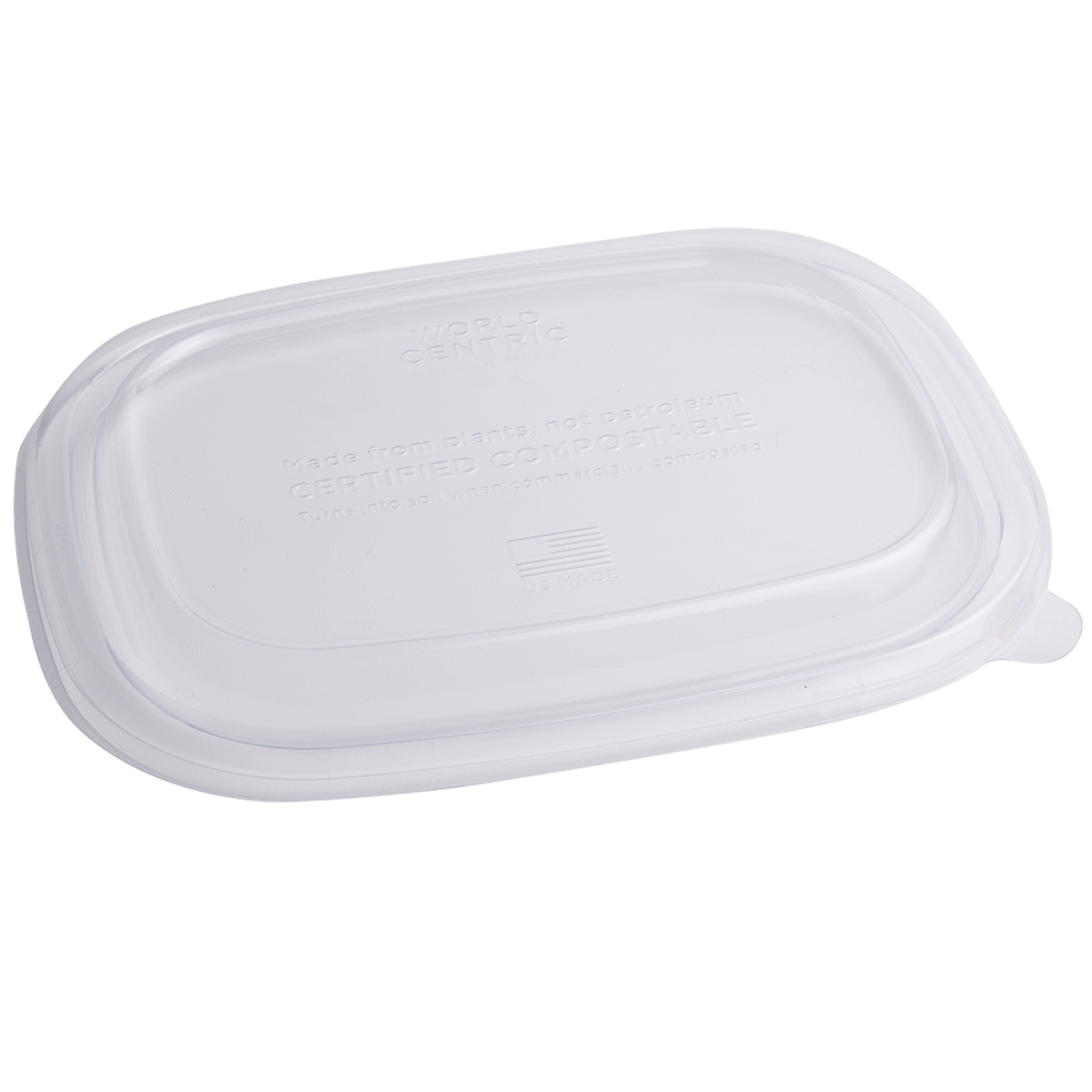 World Centric PLA Lid 20-48oz Fiber Boxes Clear Compostable (QTY 400), SKU CTL-CS-3