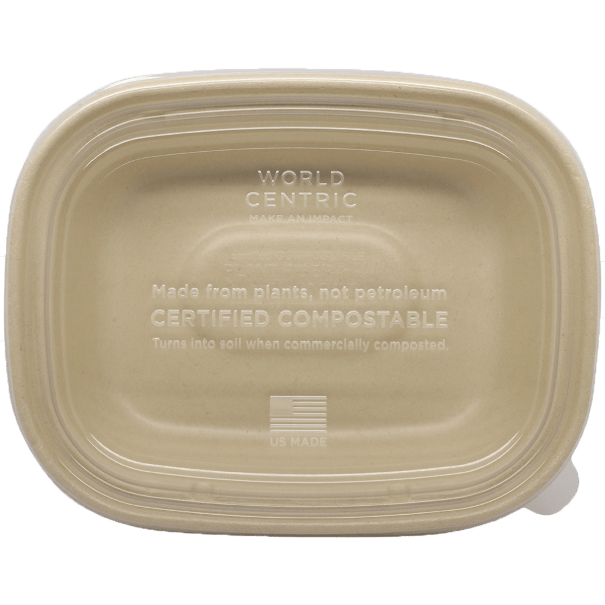 World Centric PLA Lid 20-48oz Fiber Boxes Clear Compostable (QTY 400), SKU CTL-CS-3