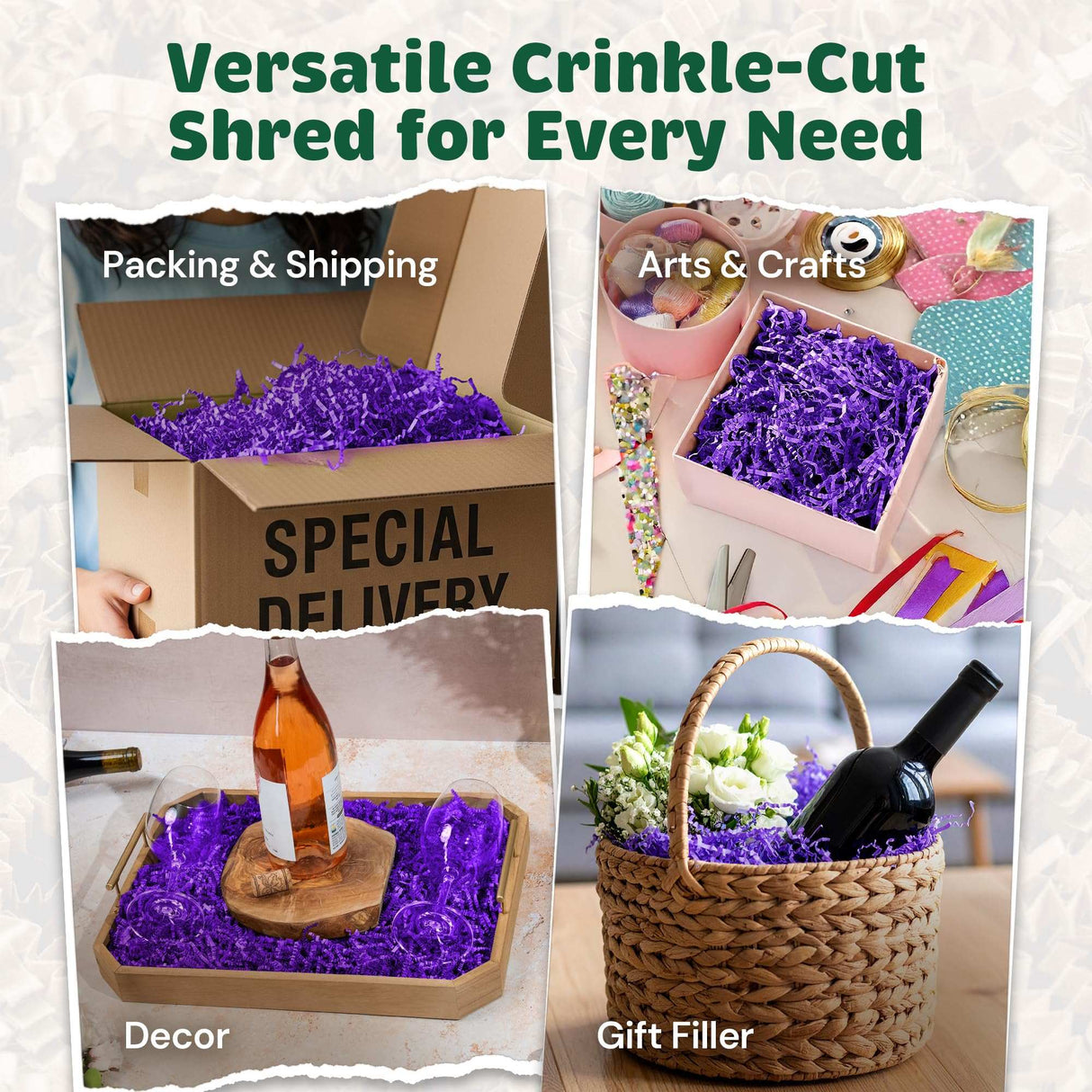 10lb Purple Crinkle Paper Shredded paper