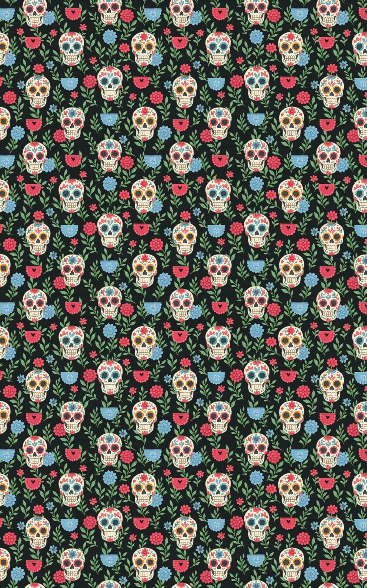 Sugar Skull Symphony - Day of the Dead Skulls Wrapping Paper