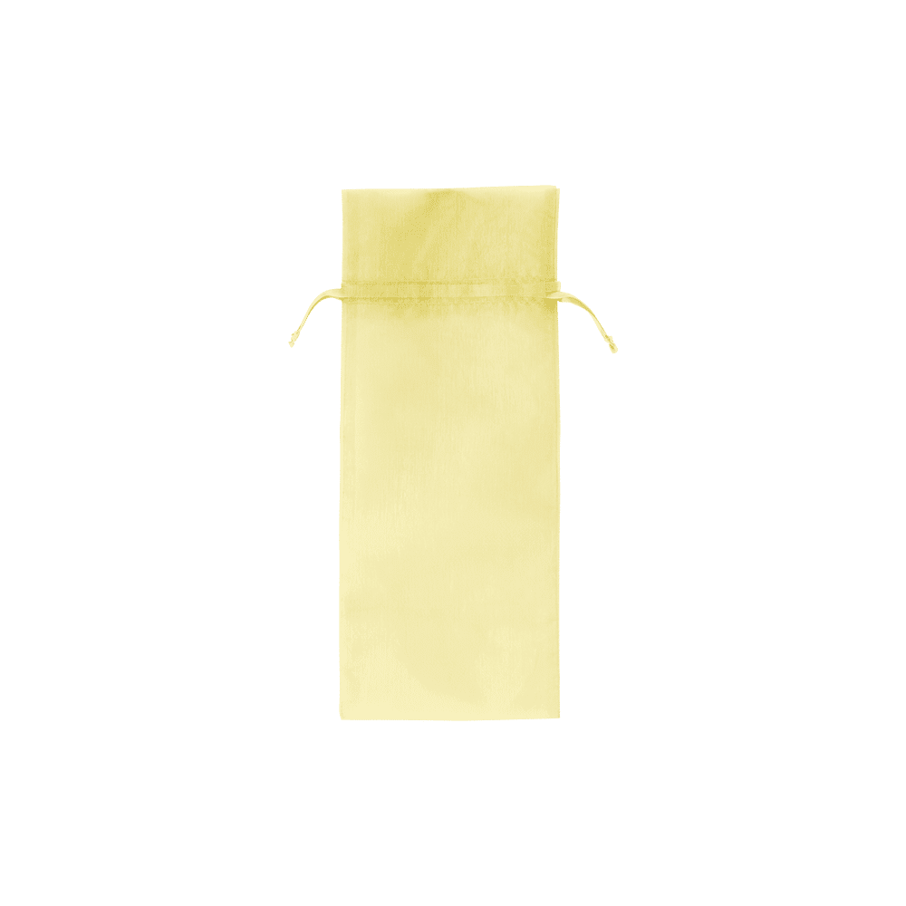 Yellow - Flat Organza Wine Bag - 6-1/2 x 15"