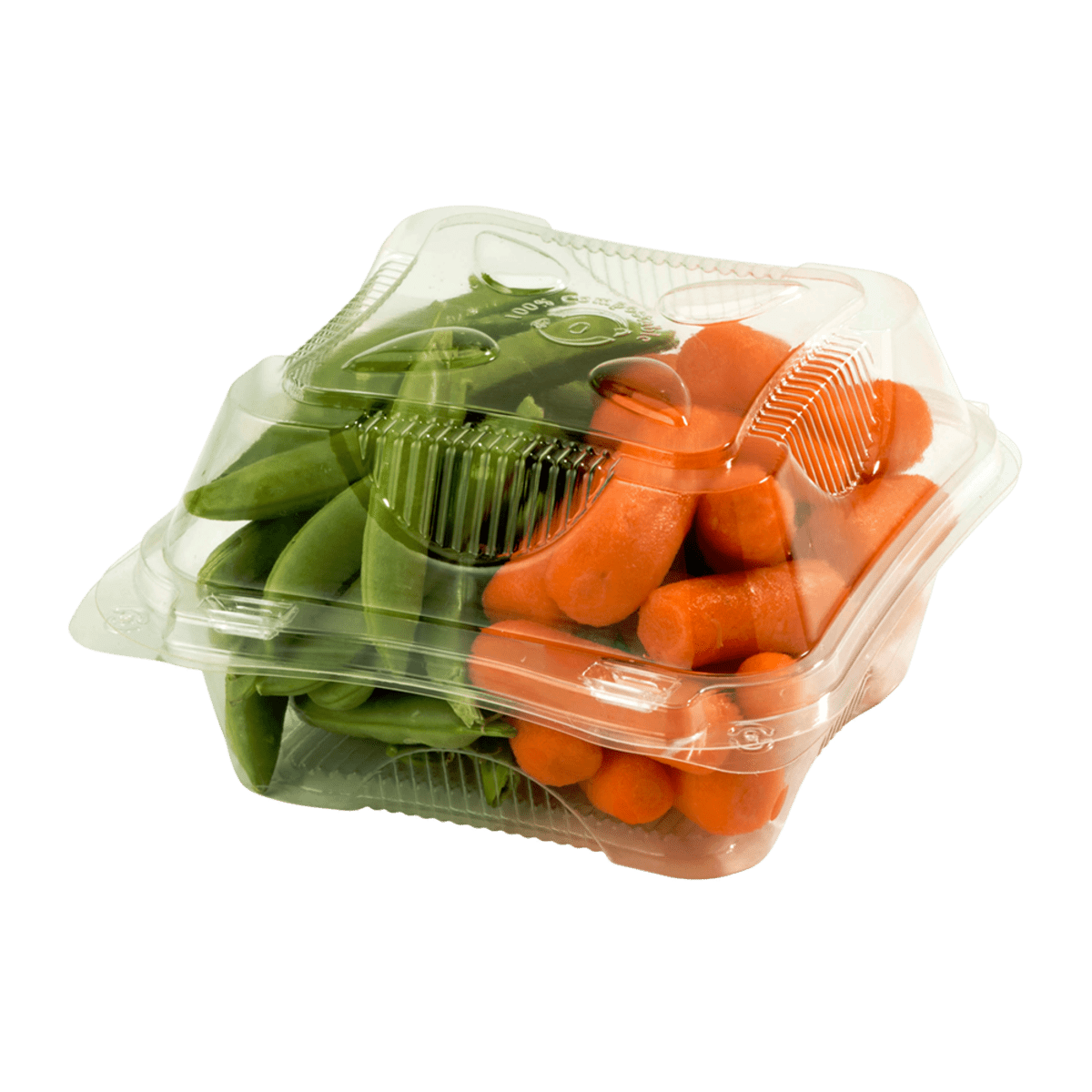 World Centric 6" x 6" x 3" Compostable PLA Clear Clamshell Containers (QTY:500)