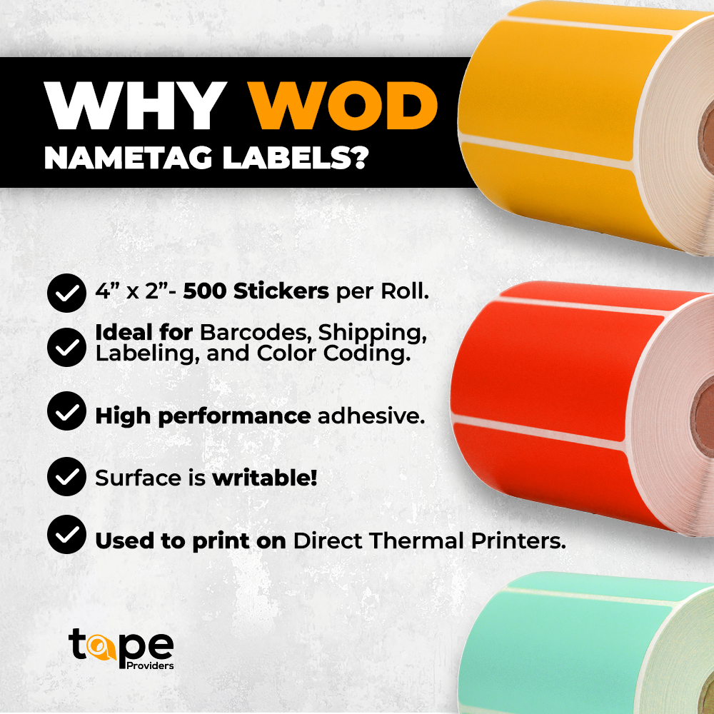4" x 2" Direct Thermal Labels - 750 Stickers | LB-DTT (Made in USA)