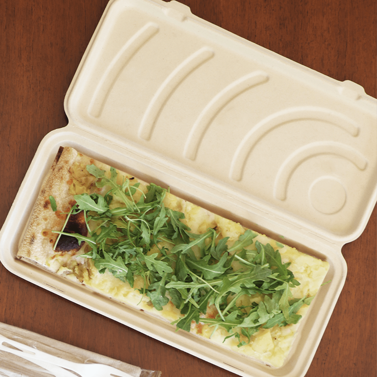 World Centric Fiber Flat Bread or Pizza Box 13.5x6.5x1.25in Compostable PFAS-Free (QTY 200), SKU PB-SC-U13-LFS