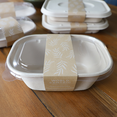 World Centric Compostable Paper Box Sleeve for 48 oz Containers FSC Certified (QTY 800), SKU SL-PA-CT3