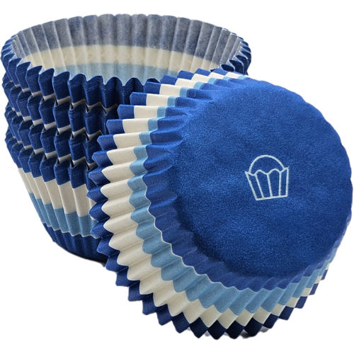 Swirl Design Blue/Light Blue Cups - Baking Cup - 2" (Dia) x 1-1/4" (H)