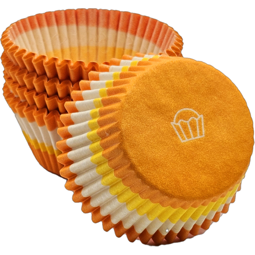 Swirl Design Orange/Yellow Cups - Baking Cup - 2" (Dia) x 1-1/4" (H)