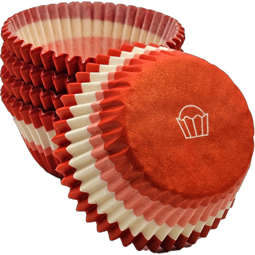 Swirl Design Red/Pink Cups - Baking Cup - 2" (Dia) x 1-1/4" (H)