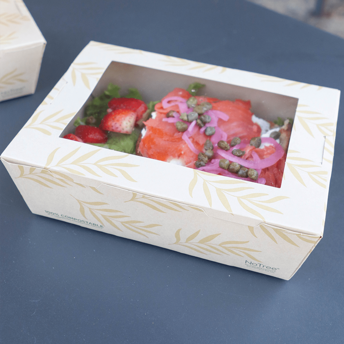 World Centric NoTree Paper #3 Take-Out Container with PLA Window - 65oz (QTY:200)