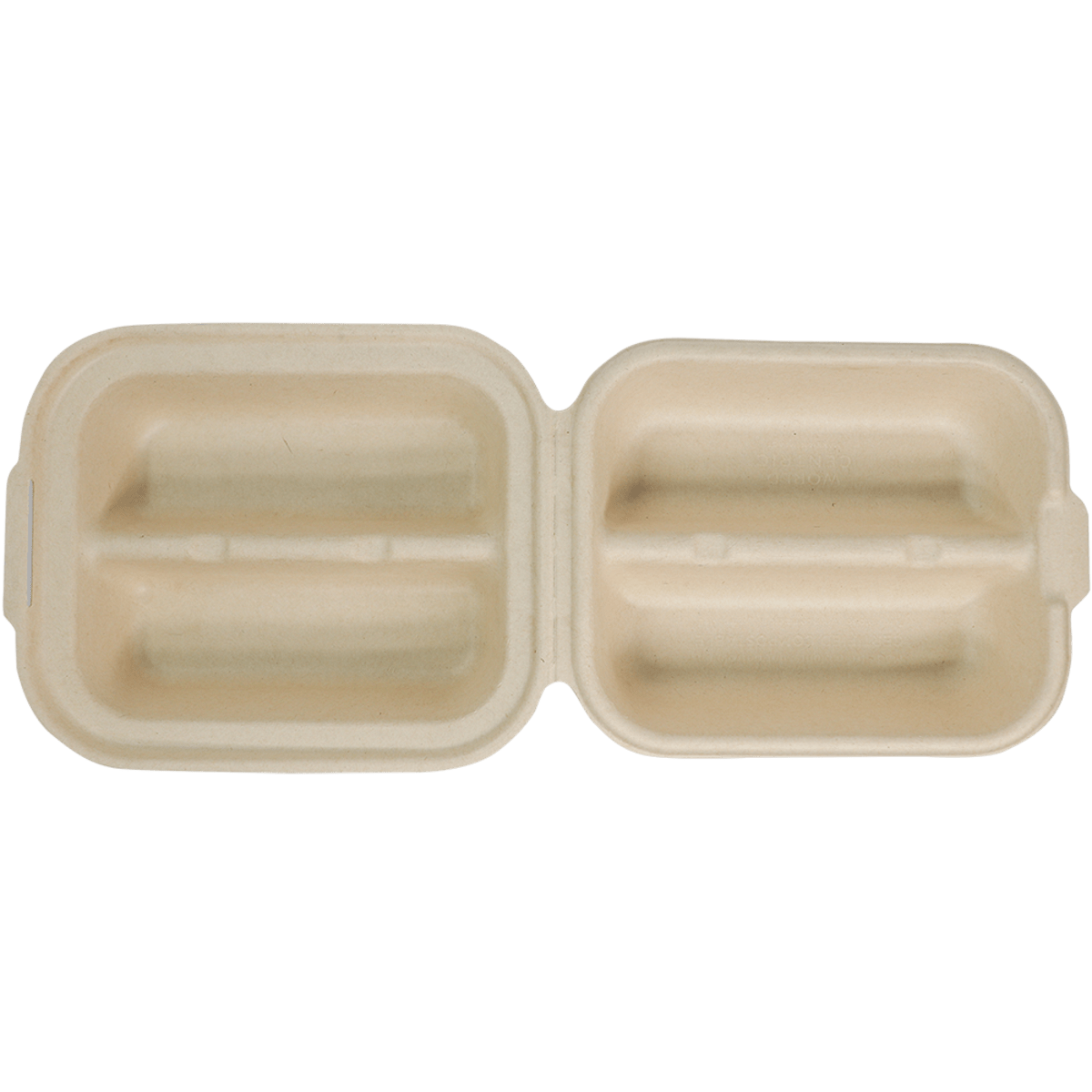 World Centric 8 x 5 x 3 in Fiber Taco Box 2-Compartment Compostable Takeout Container (QTY 300), SKU TO-SC-T2-LFS