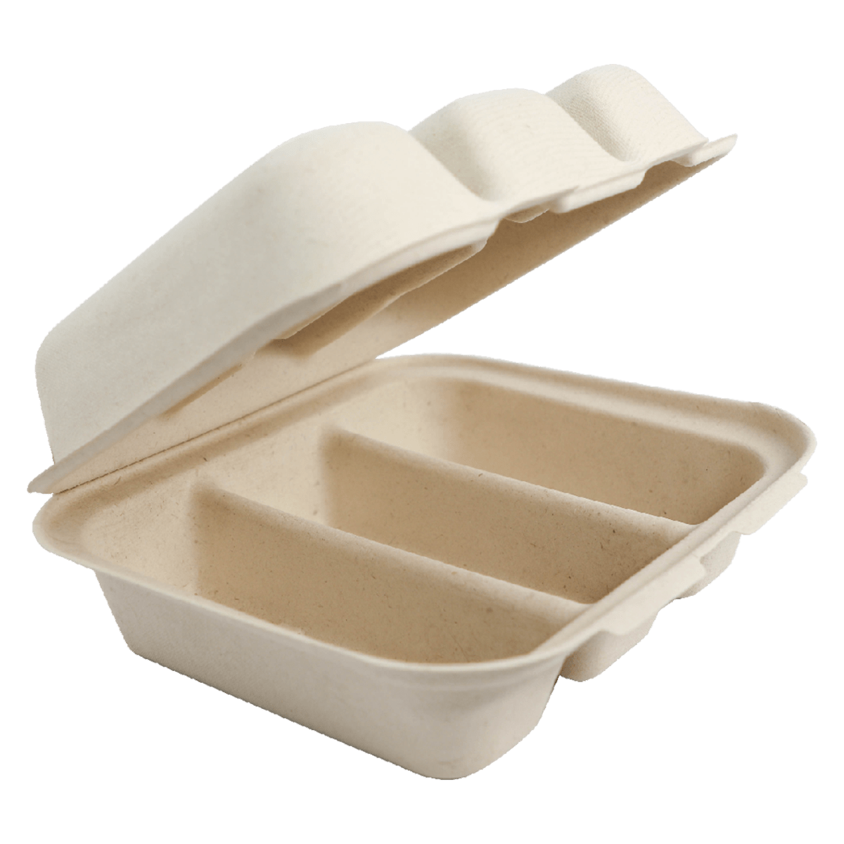 World Centric Fiber Taco Box 3-Compartment 8x7x3in Compostable (QTY 300), SKU TO-SC-T3-LFS