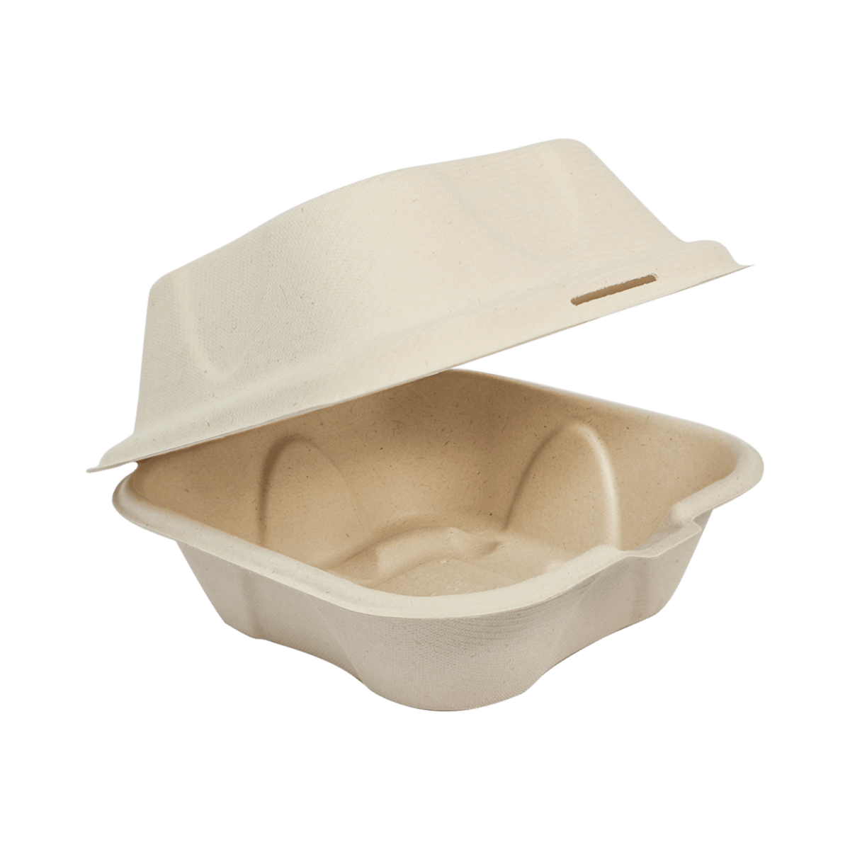 World Centric 6x6x3" Fiber Burger Box (QTY:500)