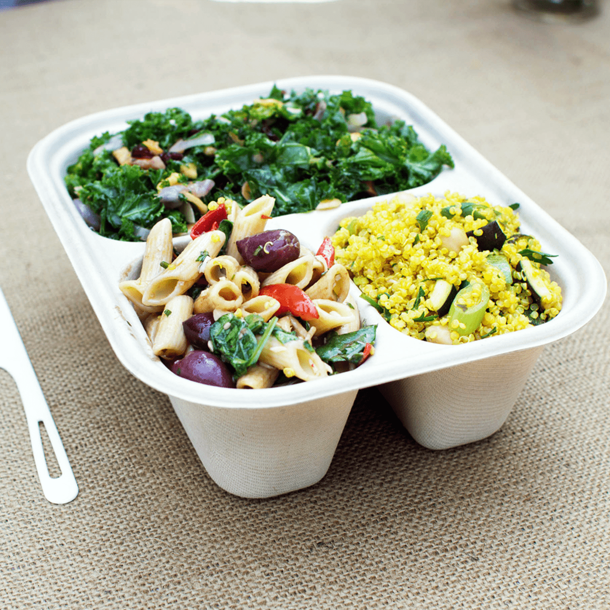 World Centric 48 oz Fiber Container, 3-Compt (QTY:300)