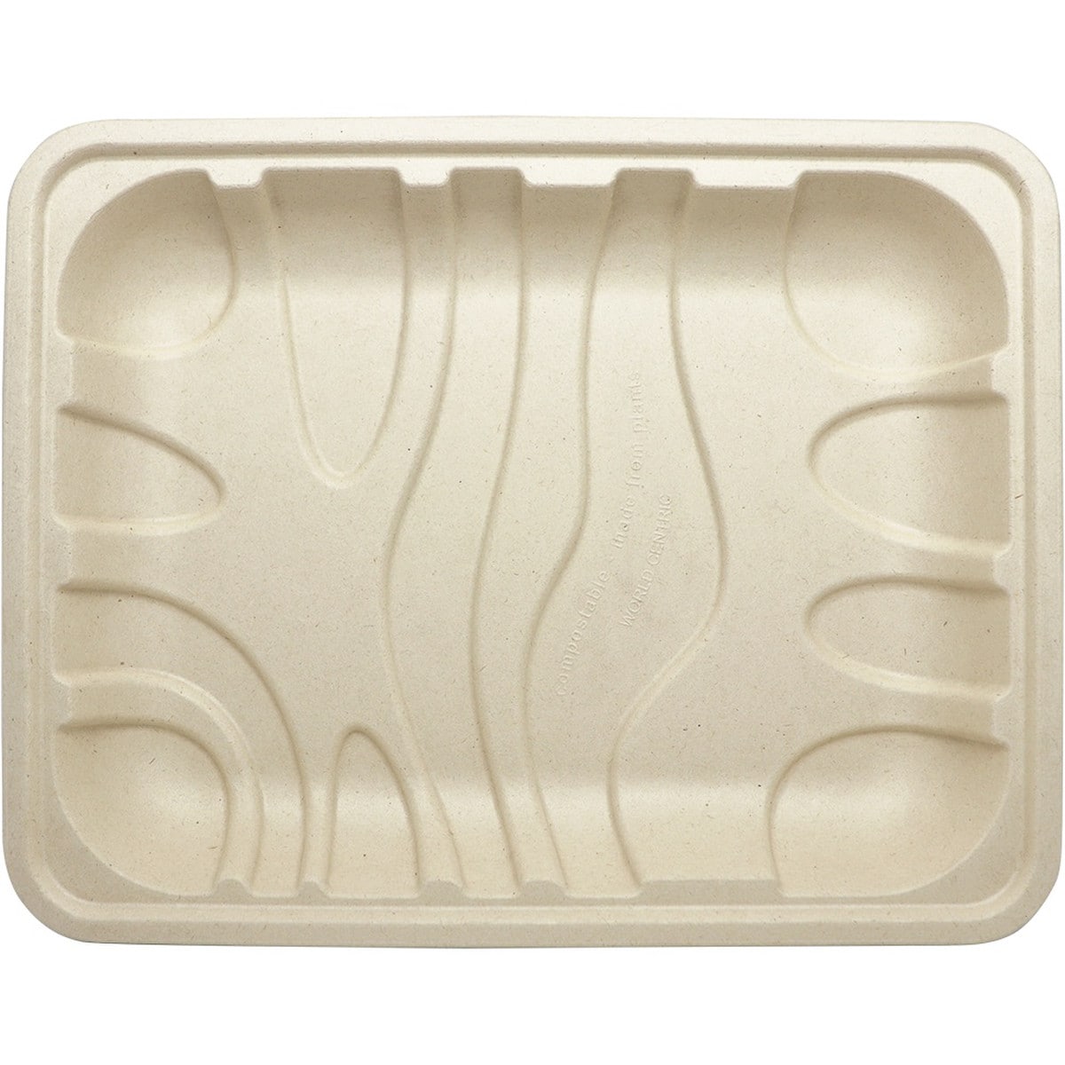 World Centric Fiber Meat & Produce Tray 10.5 x 8.2 x 1.25 Compostable Plant Fiber Food Tray (QTY 480), SKU TR-SC-8P-LFS
