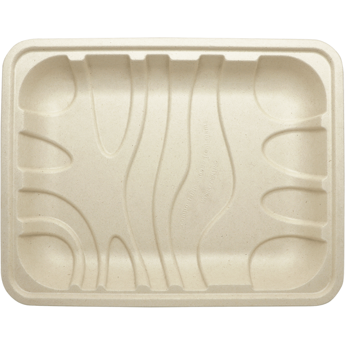 World Centric 10.5x8.2x1.25 Fiber Meat and Produce Tray, PLA Lined (QTY:480)