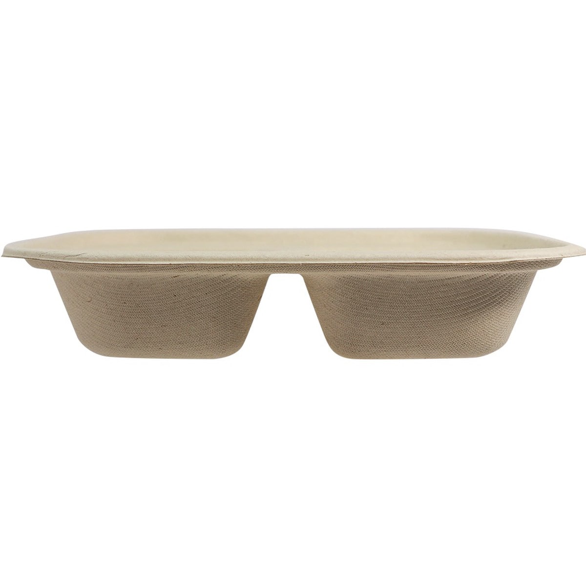 World Centric 14 oz Compostable Fiber Container, 2-Compartment, 8 x 6 x 1.5 in (QTY 400), SKU TR-SC-U8D-LFS