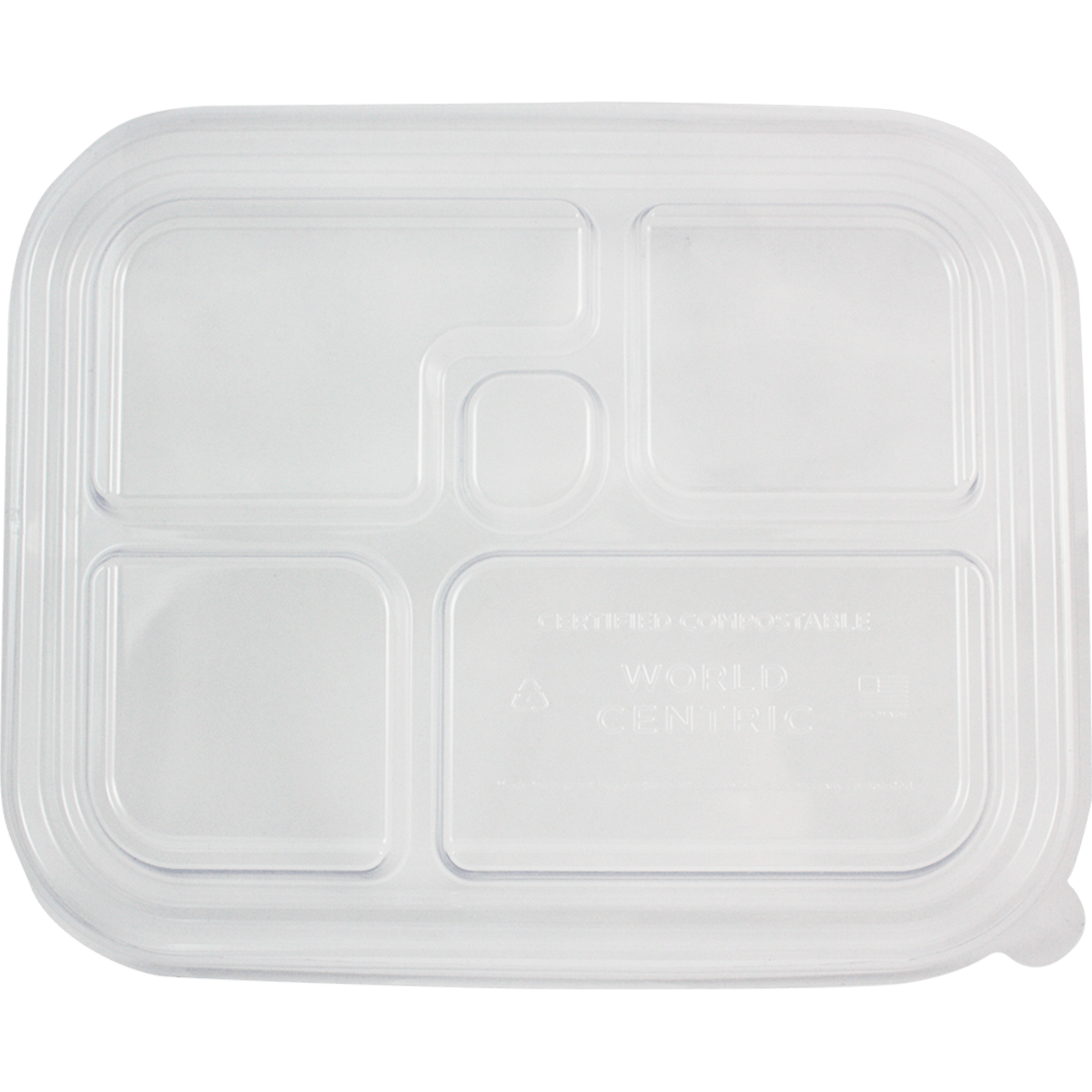 World Centric LID PLA - Bento Sushi Box, 5-Compt (QTY:300)