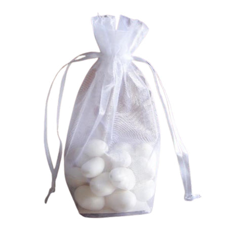 White - Cardboard Bottom Organza Bag - 4-1/2 x 6"